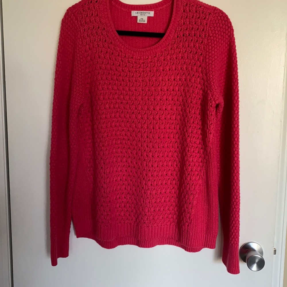 LIZ CLAIBORNE open weave scoop neck sweater!